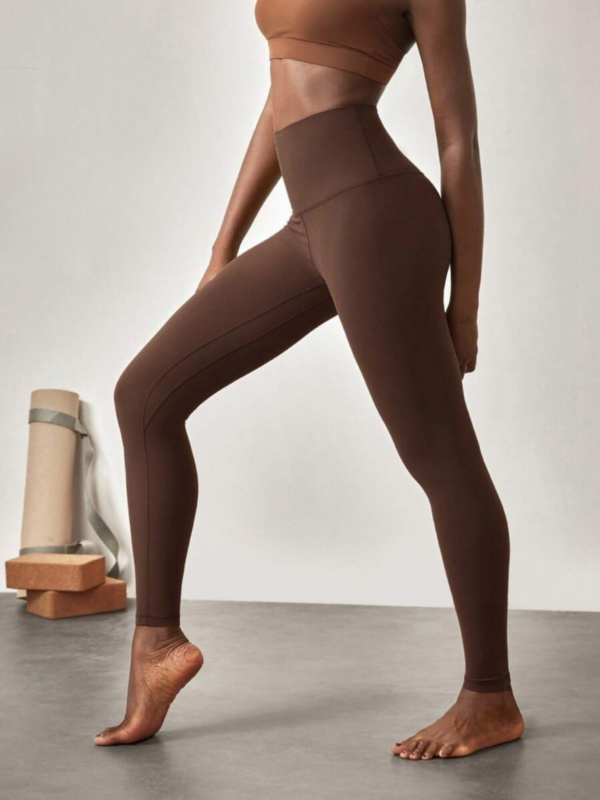 Leggings de tiro ultra alto con tejido elástico en 4 direcciones, no transparentes, bolsillo de fibra Tactel suave y mantecoso