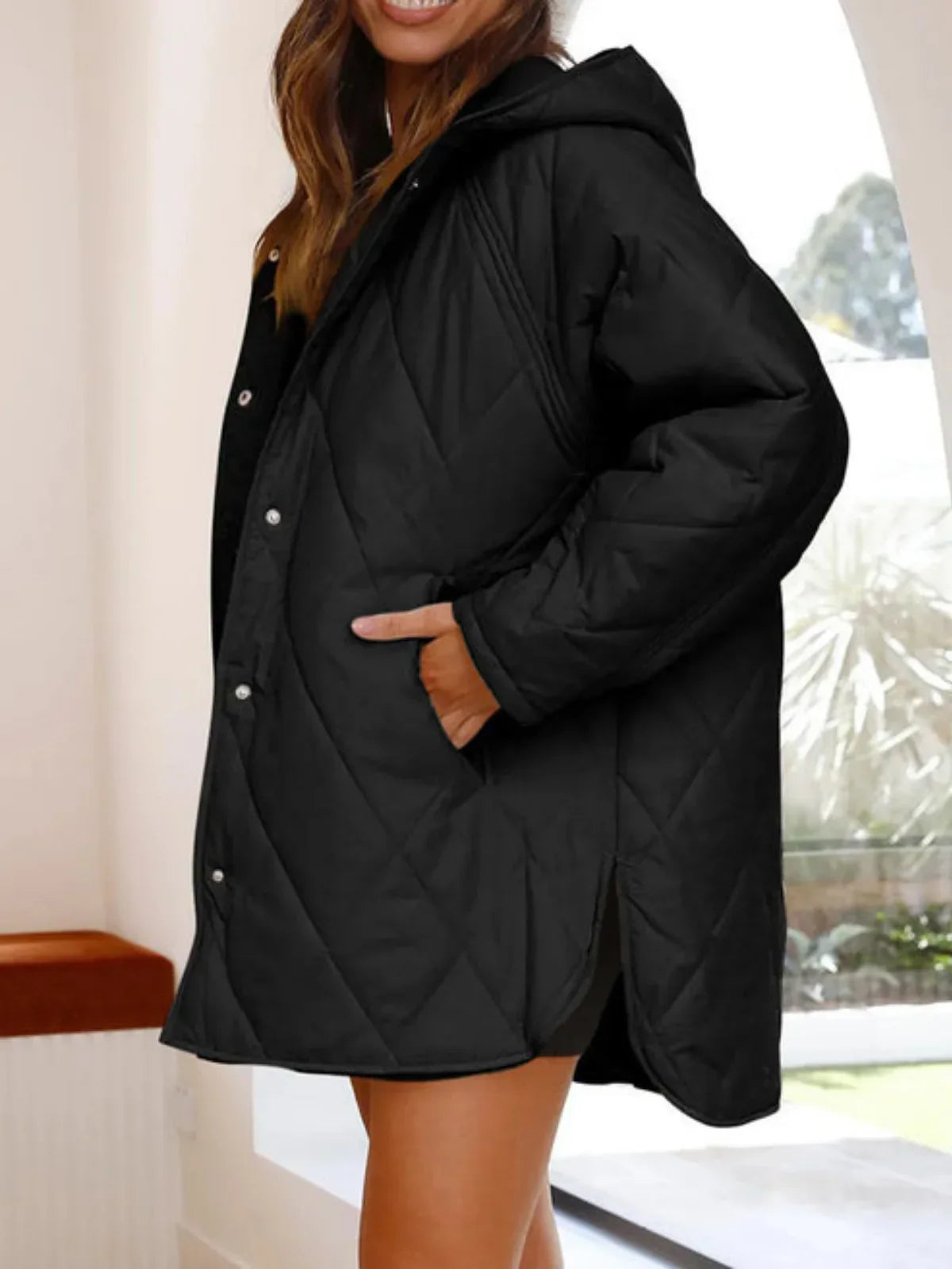 Women's Clothing Winter Mid-length Casual Loose Jacket - LA FEMME WANDERER