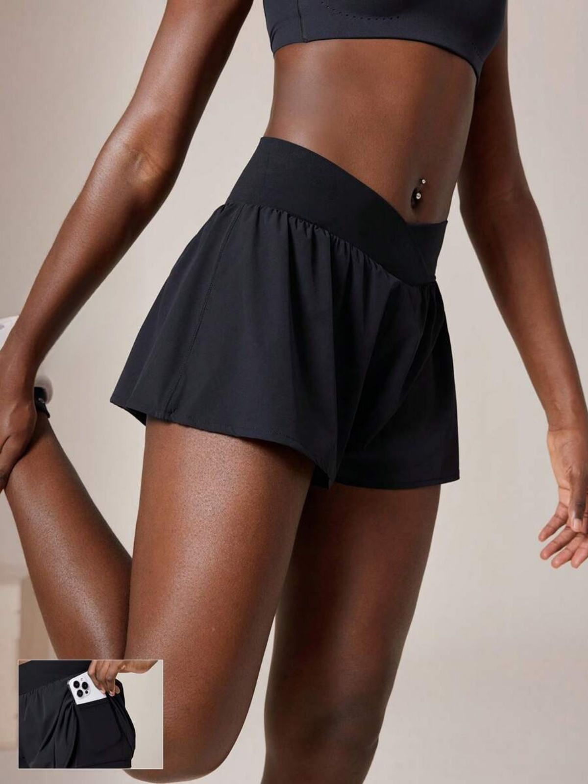 Pantalones cortos para correr resistentes al sudor, cintura media, bolsillos, secado rápido