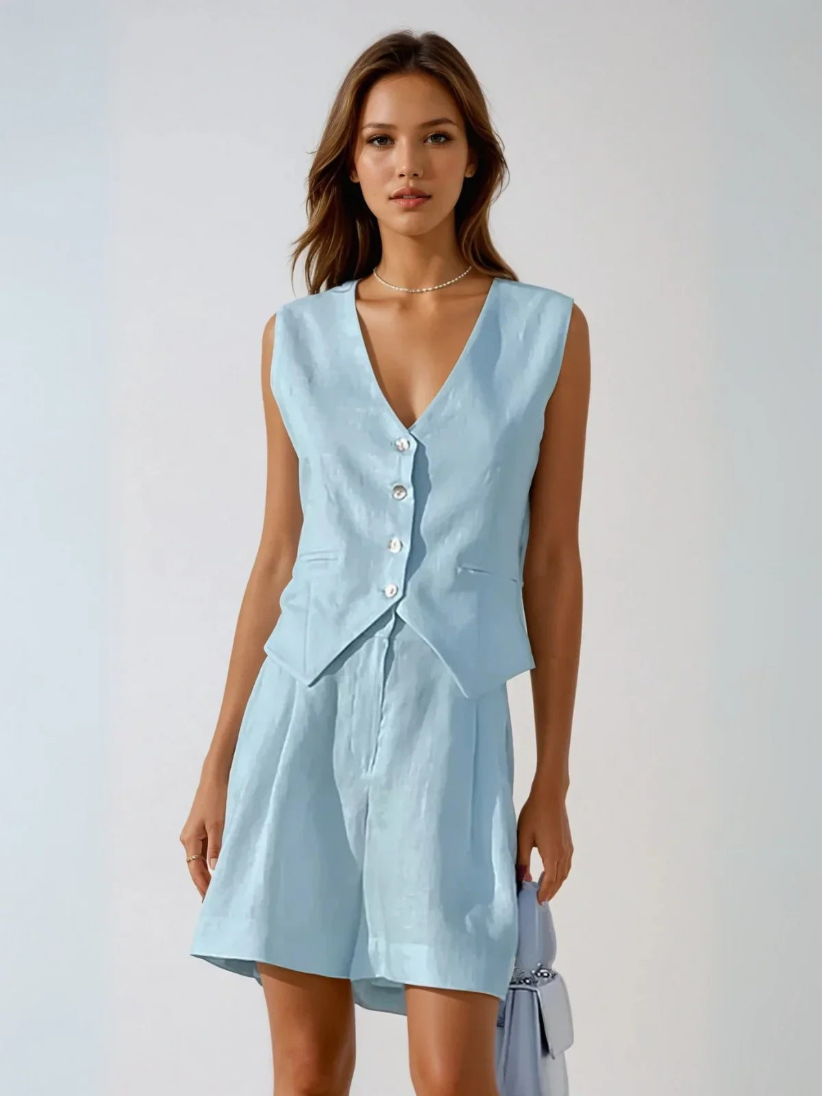 Always Casual Vest & Shorts Matching Suit - LA FEMME WANDERER