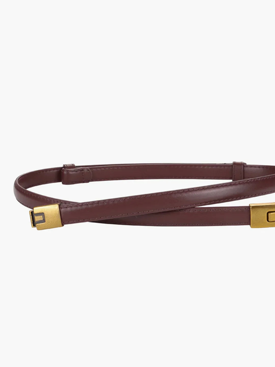 Leather Vintage Magnet Closure Slim Belt - LA FEMME WANDERER