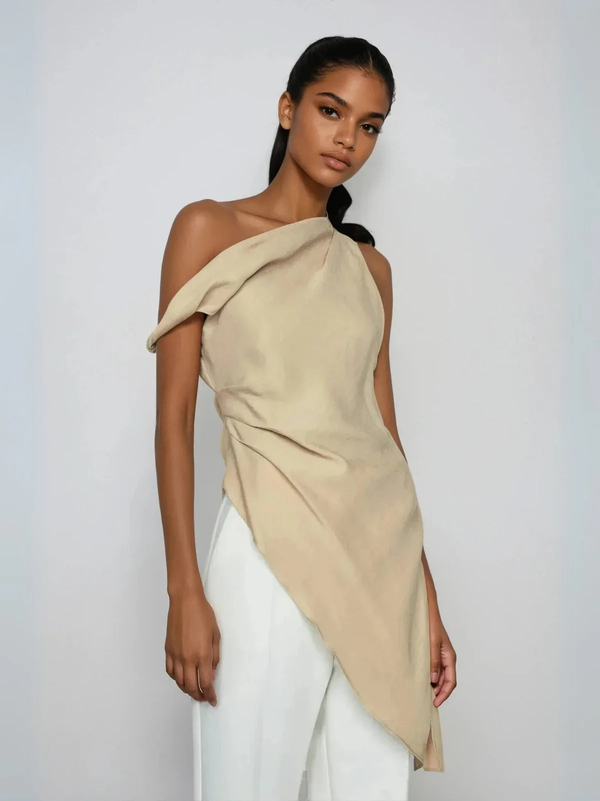 Minimal Grace Asymmetrical Blouse - LA FEMME WANDERER