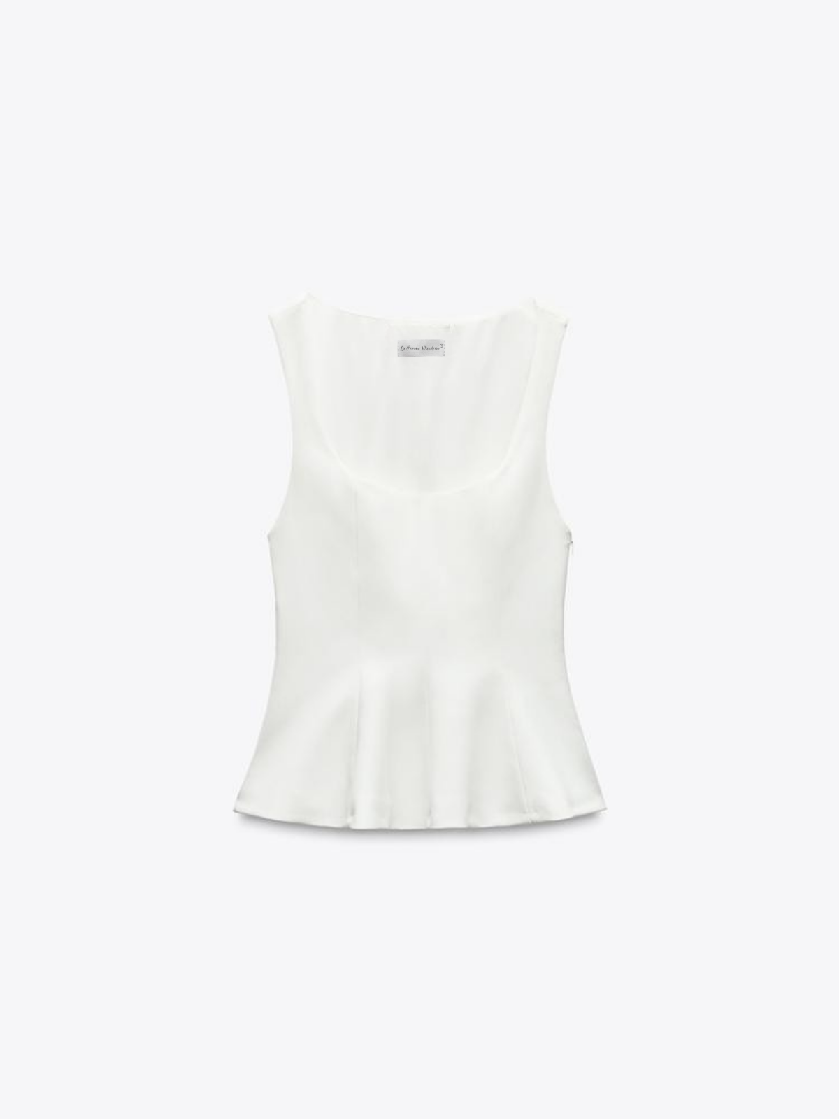 Slim-fit Square Collar Sleeveless Peplum Top - LA FEMME WANDERER