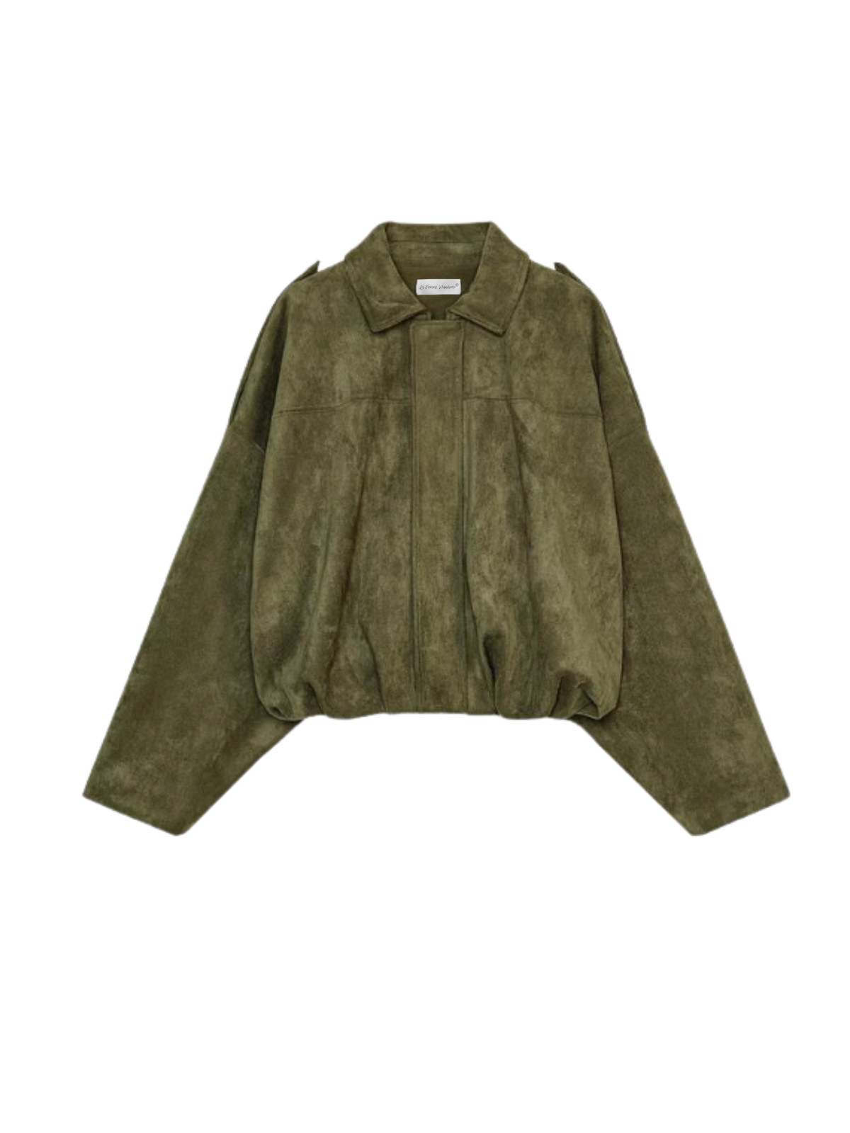 Chaqueta piloto de gamuza con textura premium de manga Batwing