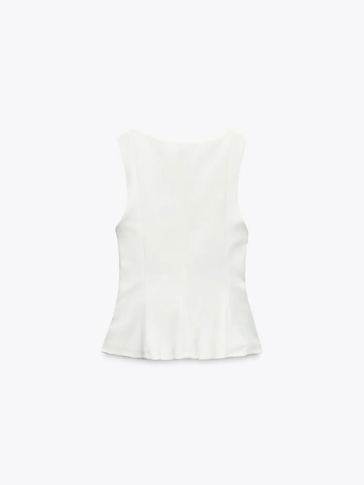 Slim-fit Square Collar Sleeveless Peplum Top - LA FEMME WANDERER