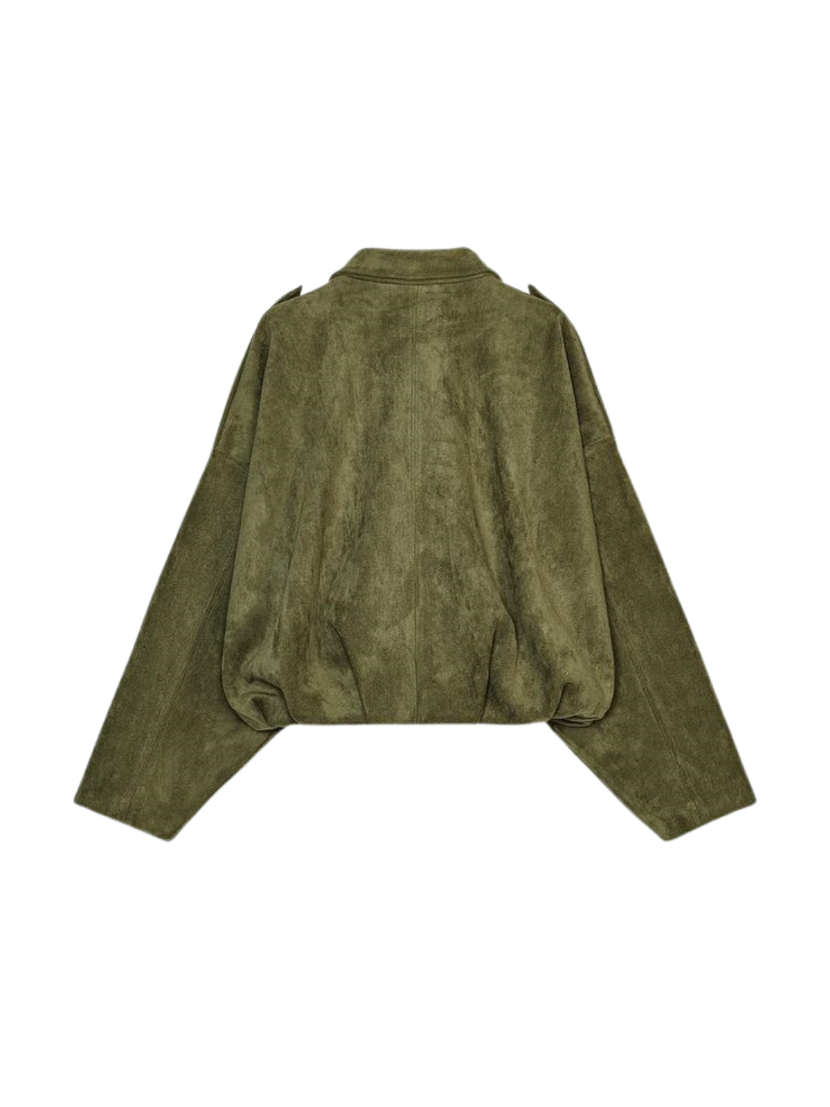 Chaqueta piloto de gamuza con textura premium de manga Batwing