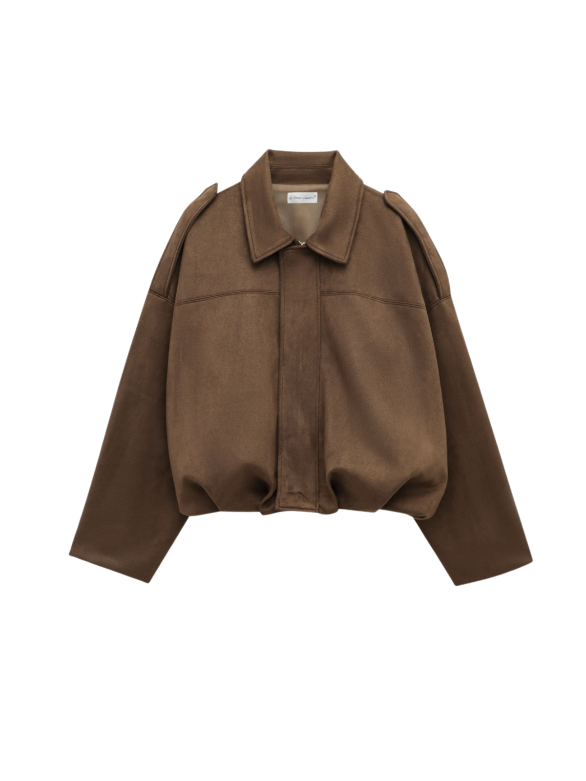 Chaqueta piloto de gamuza con textura premium de manga Batwing