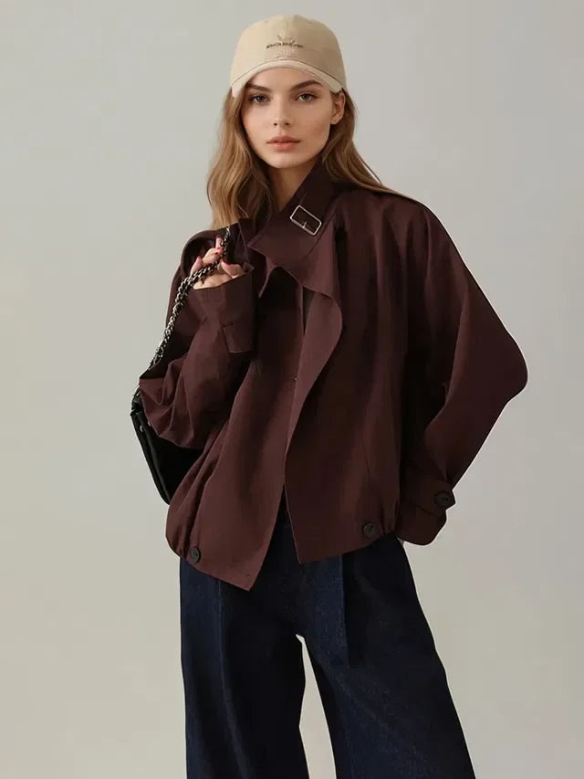 Gabardina holgada vintage fácil de combinar