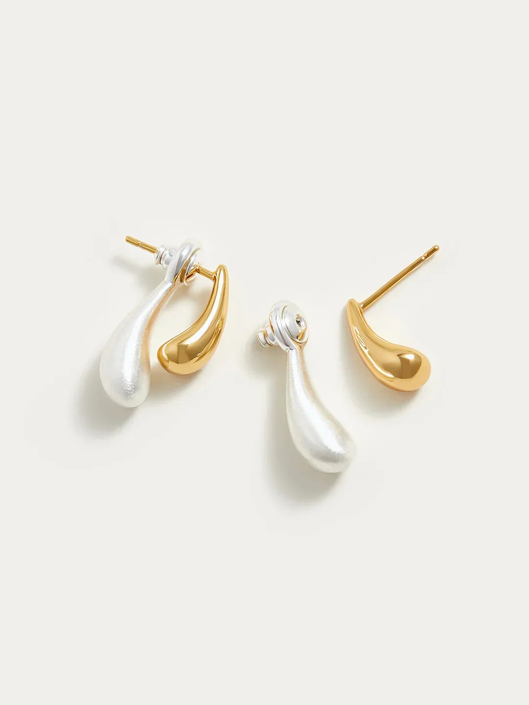 Always Elegant Two-Tone Water Drop Earrings - LA FEMME WANDERER