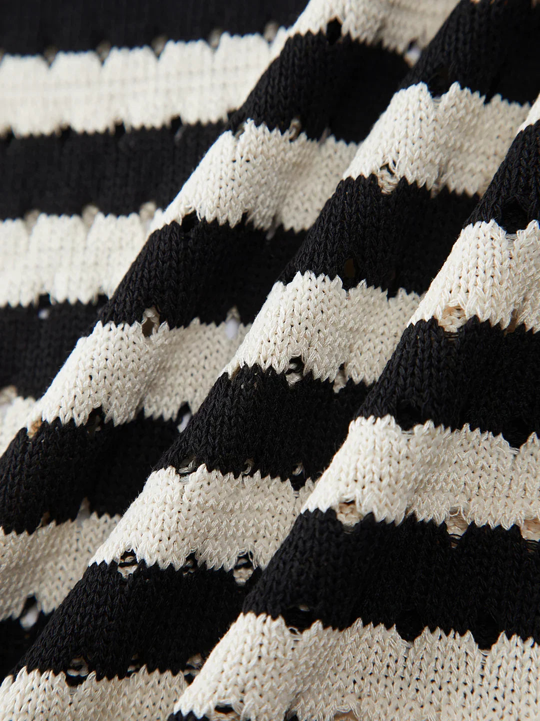 Classy Stripe Crochet Sweater Vest - LA FEMME WANDERER