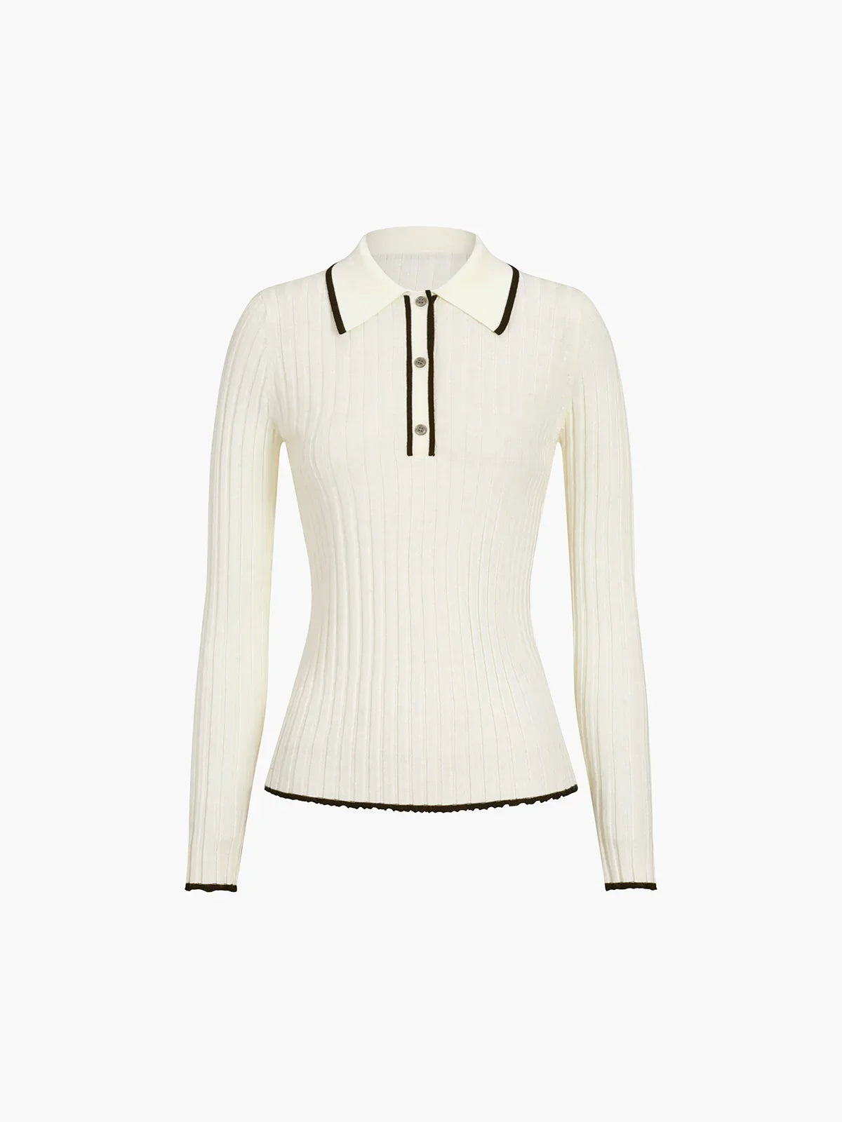 Oldmoney Aesthetics Polo Knit Top - LA FEMME WANDERER