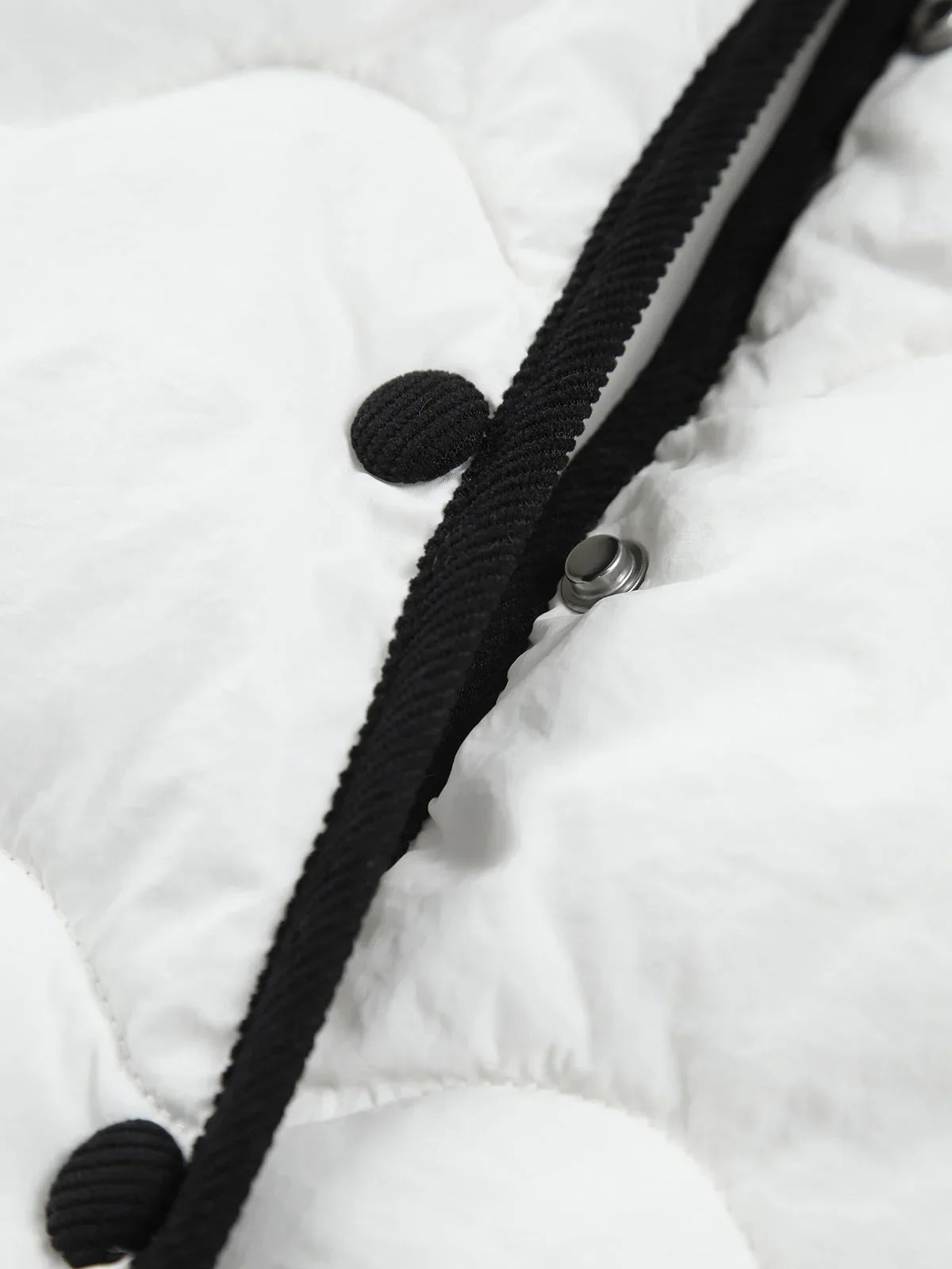 Contrast Trim Quilted Puffer Coat - LA FEMME WANDERER