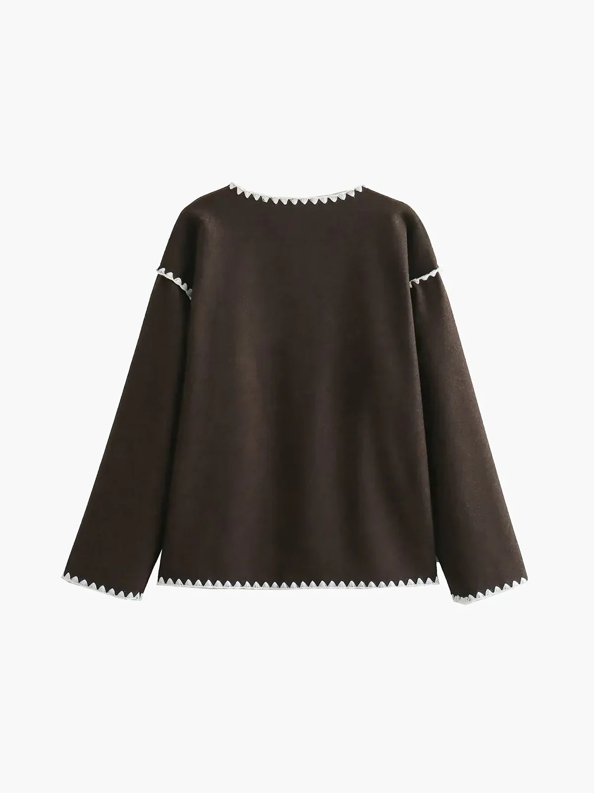 Essential Contrast Trim Coat - LA FEMME WANDERER