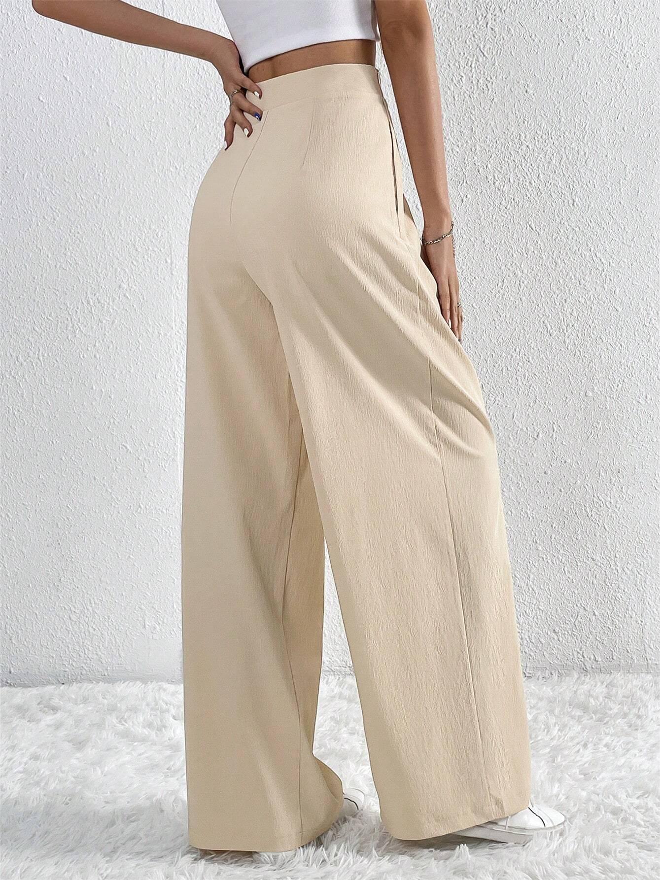 Casual Pleated Wide Leg Pants - LA FEMME WANDERER