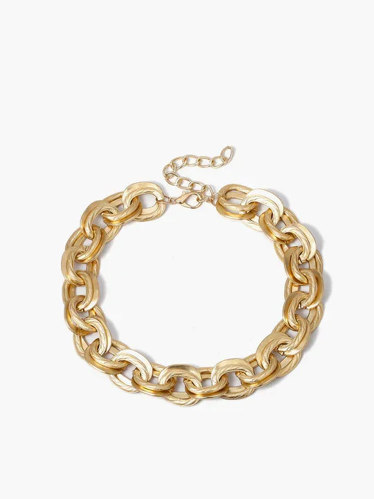 Thick Golden Link Necklace - LA FEMME WANDERER