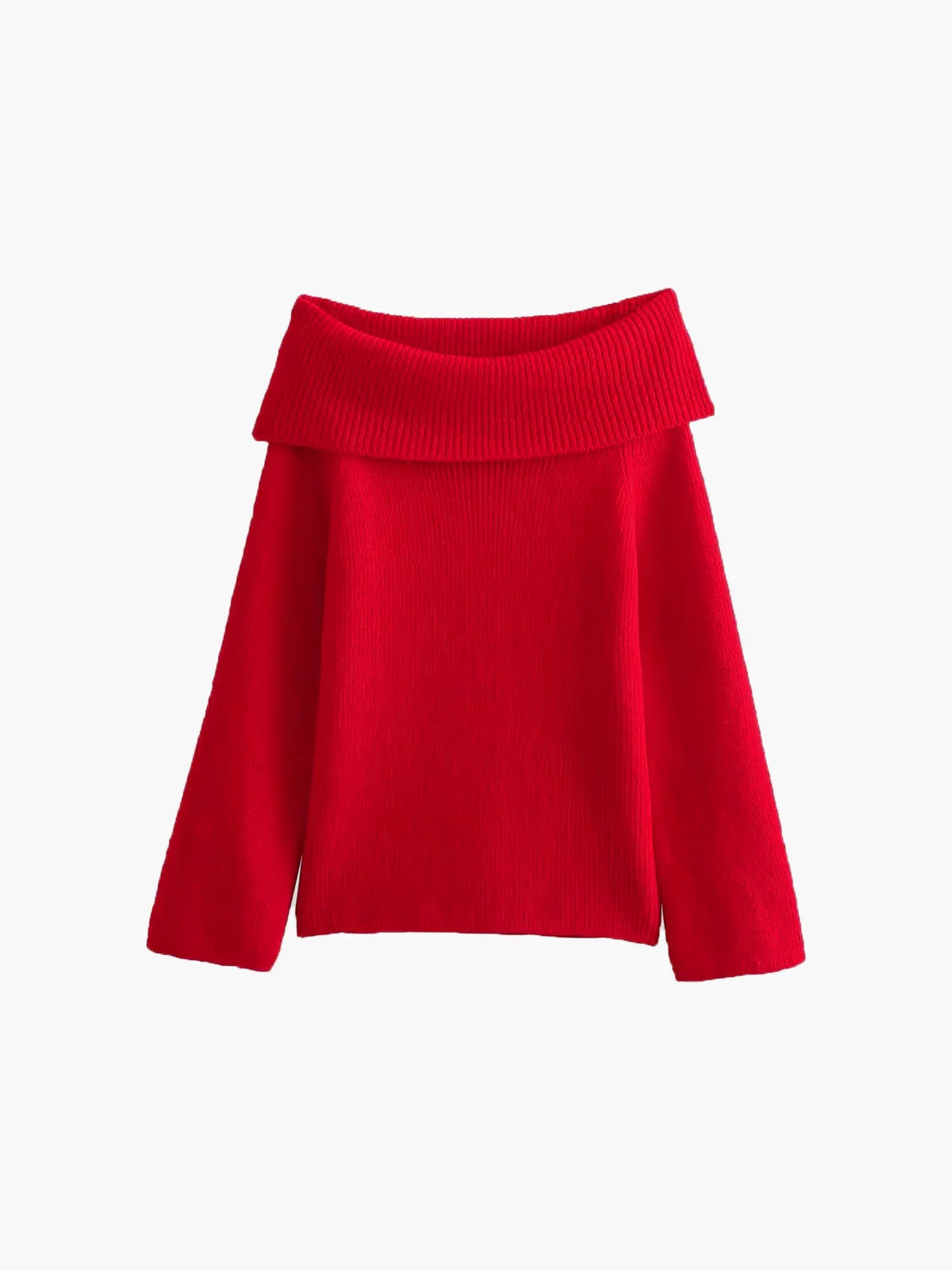 Off-Shoulder Loose Sweater - LA FEMME WANDERER