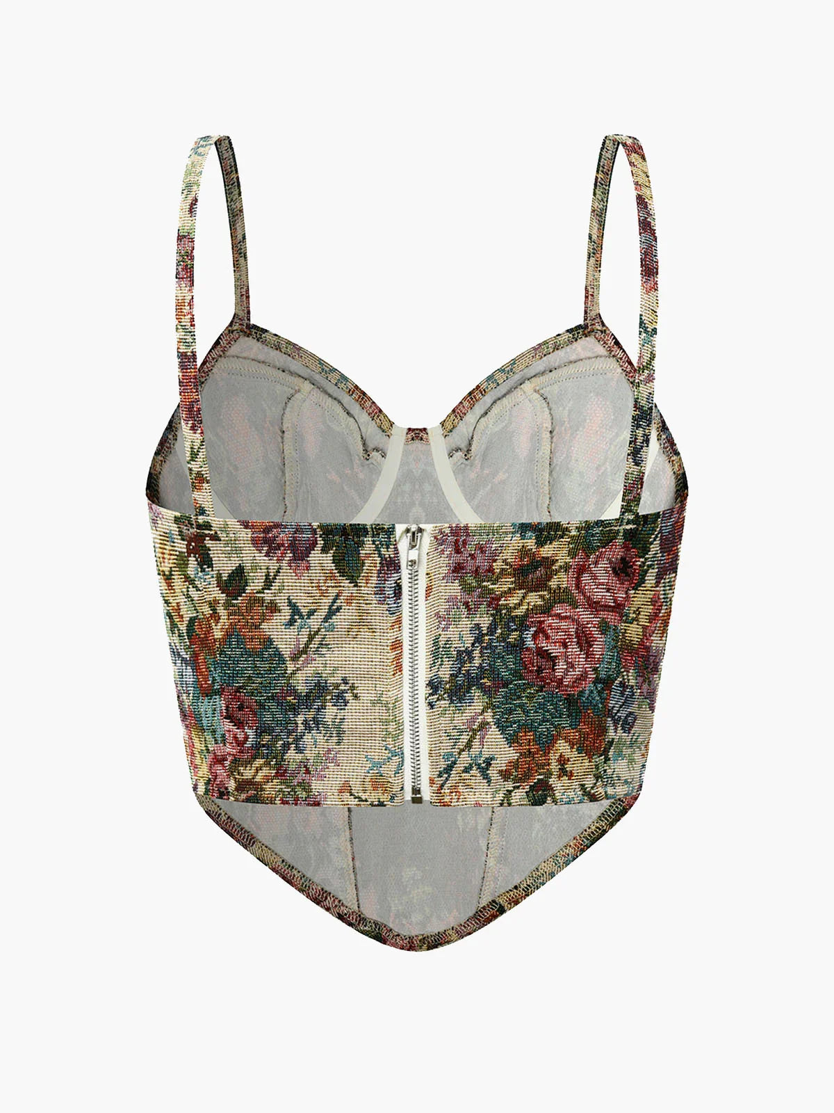 Retro Floral Printed Corset - LA FEMME WANDERER