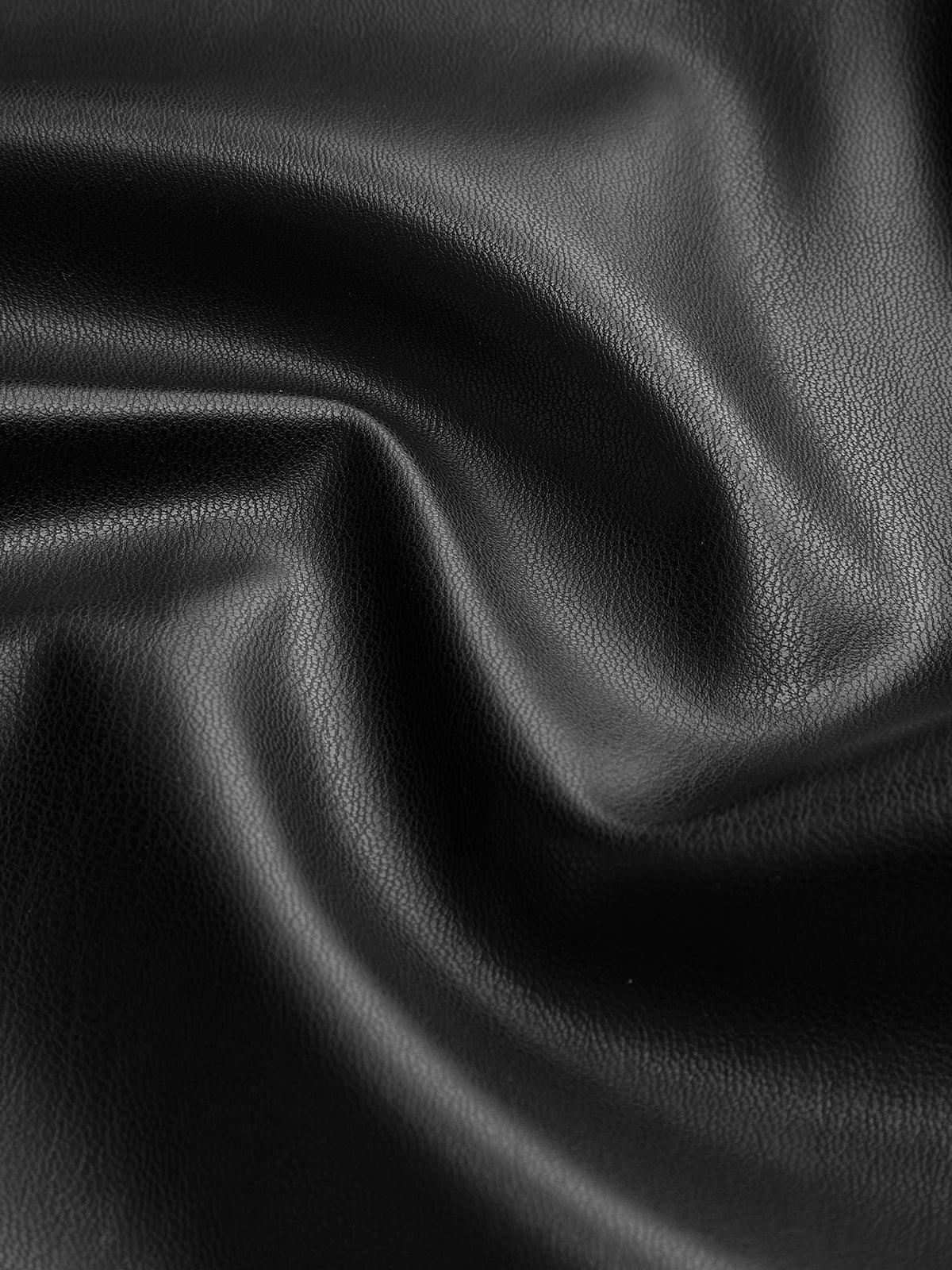 Belted Faux Leather Long Jacket - LA FEMME WANDERER