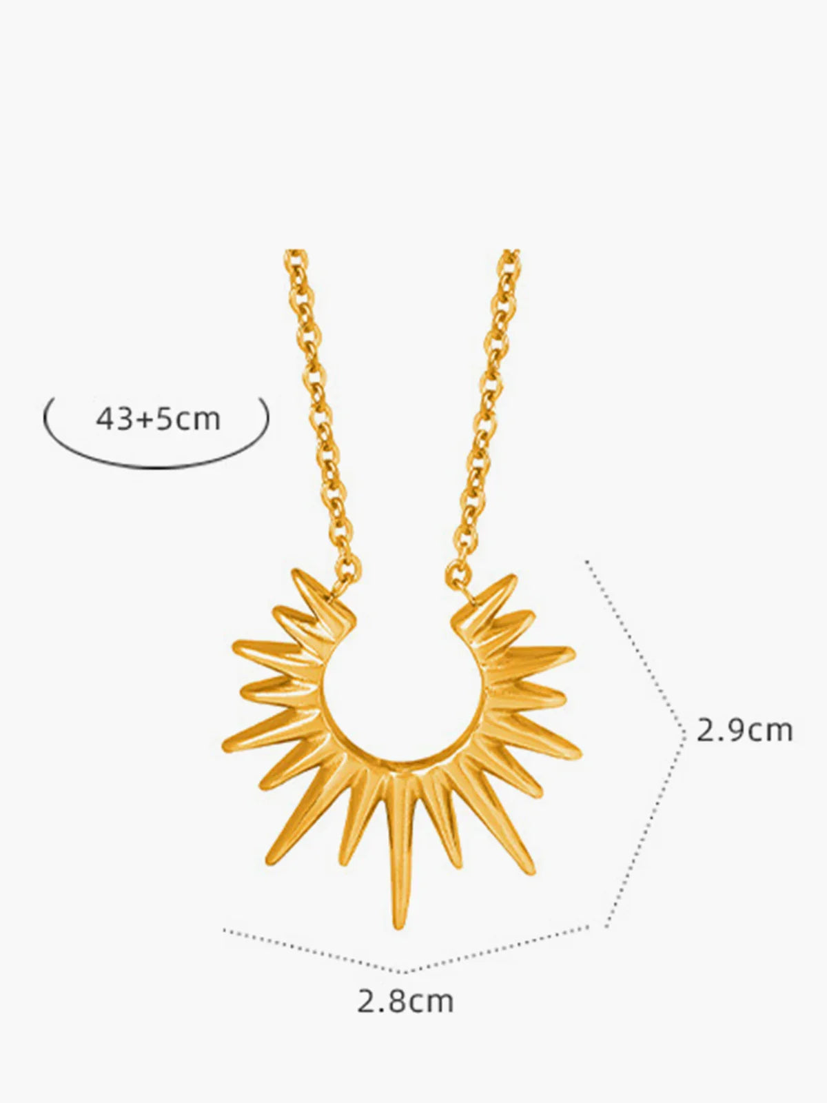 Golden Sunburst Pendant Necklace - LA FEMME WANDERER