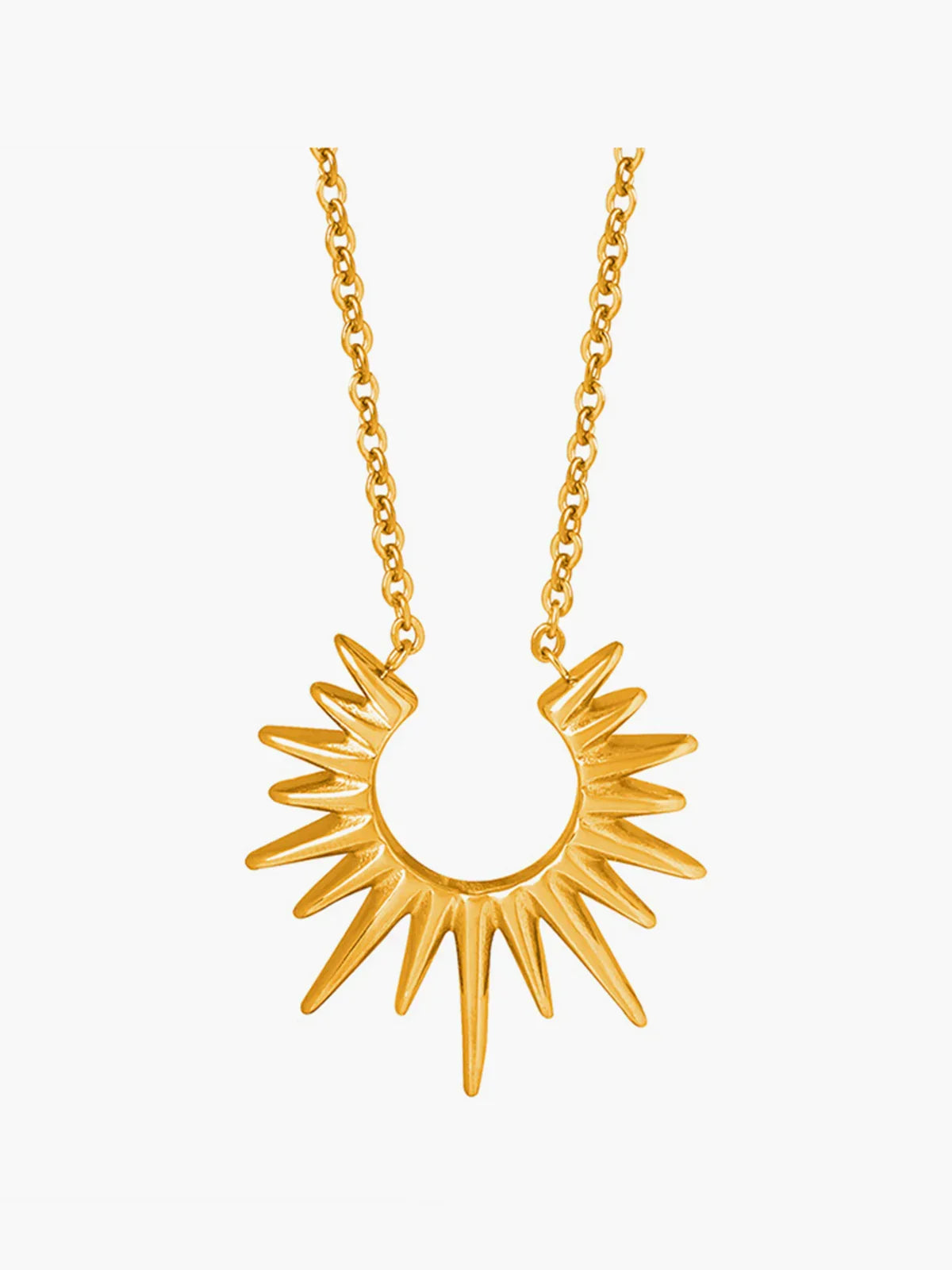 Golden Sunburst Pendant Necklace - LA FEMME WANDERER