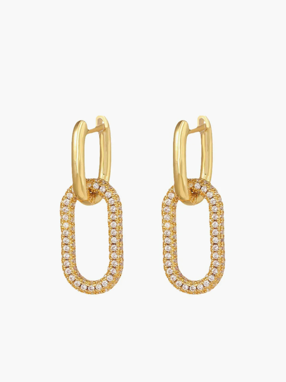 Zircon Hoop Pendant Earrings - LA FEMME WANDERER