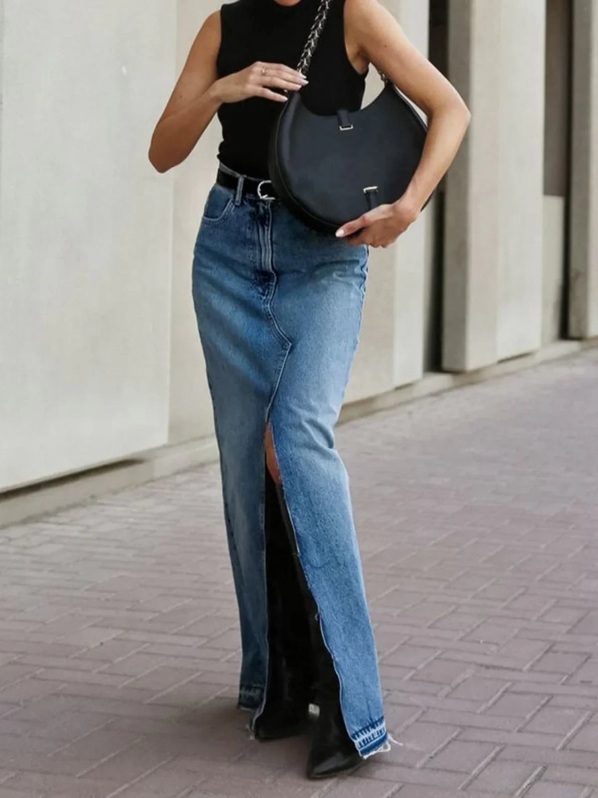 Women's Fashion Casual Denim Skirt - LA FEMME WANDERER