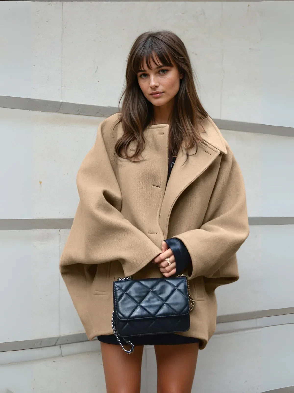 Solid Oversized Pocket Button Coat - LA FEMME WANDERER