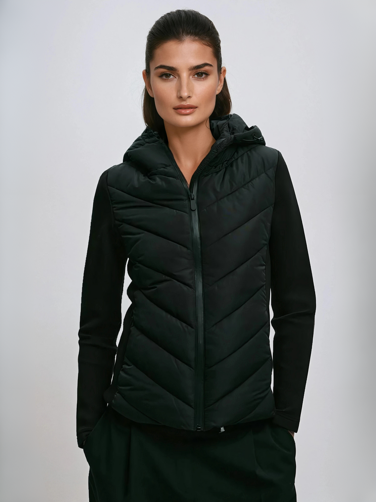 Abrigo acolchado de algodón con cuello alto para uso informal