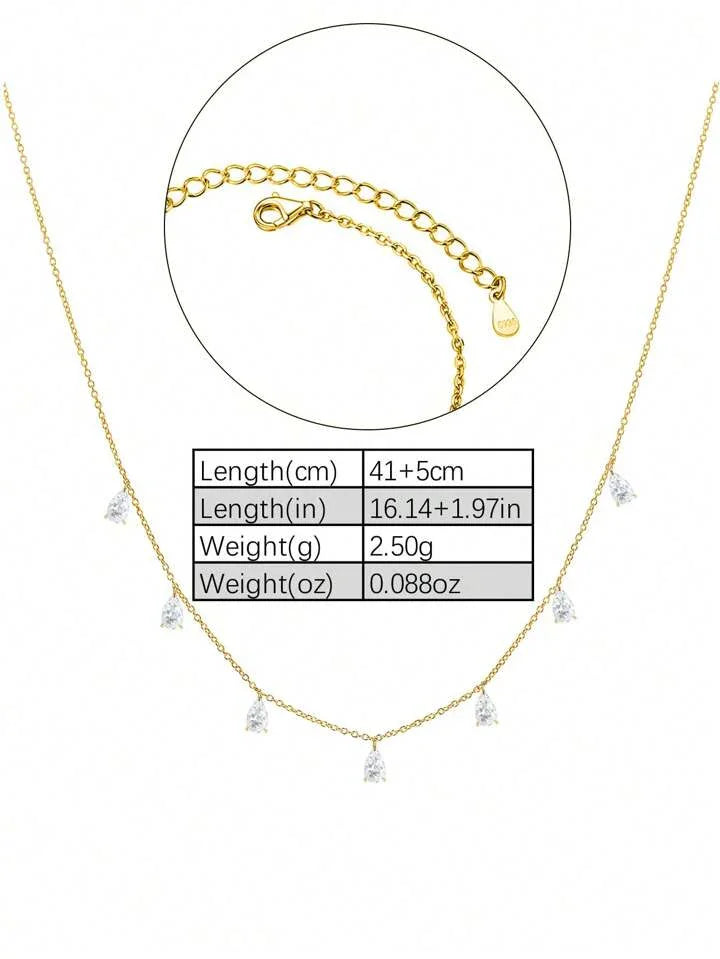 Teardrop Elegance Dainty Necklace - LA FEMME WANDERER