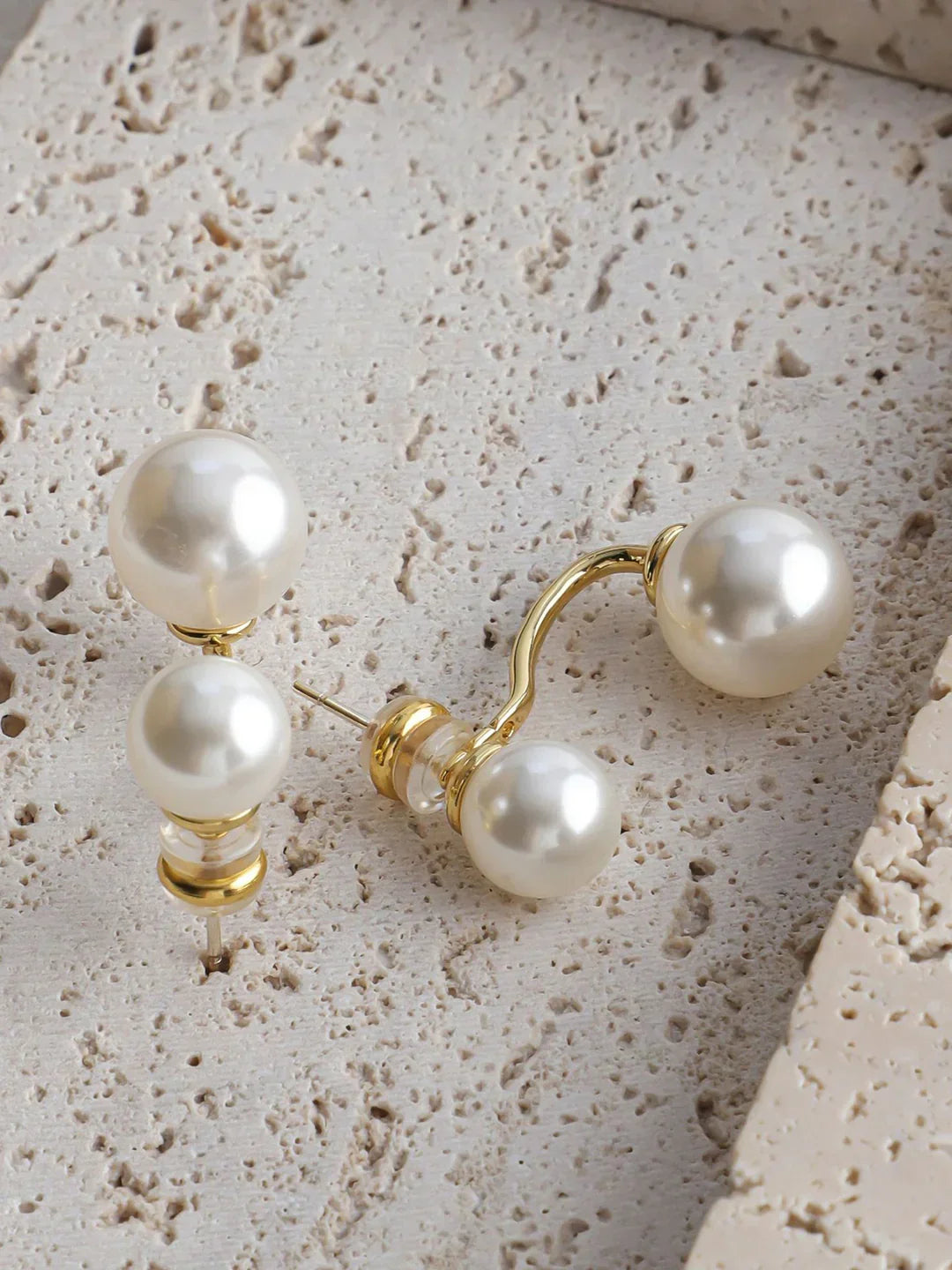 Timeless Twin Pearl Studs - LA FEMME WANDERER