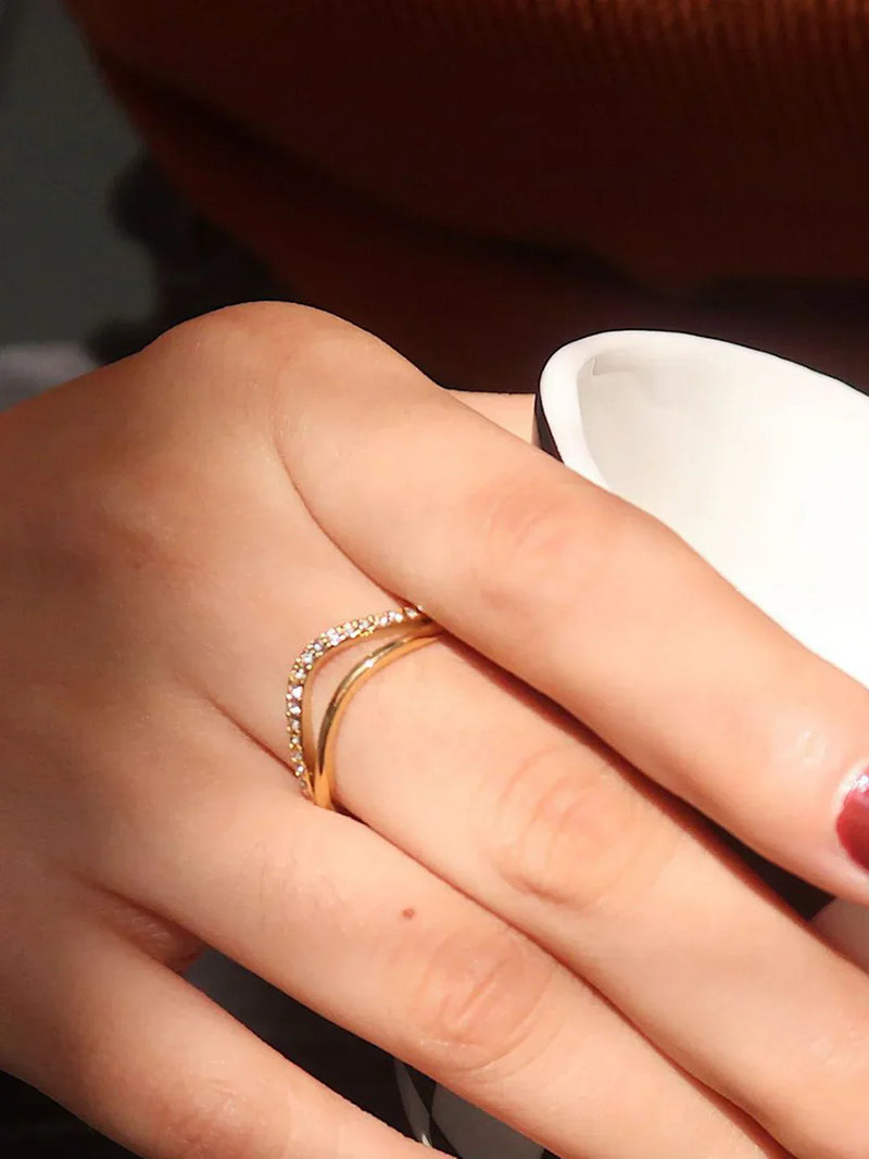 Diamond Drift Gold Ring