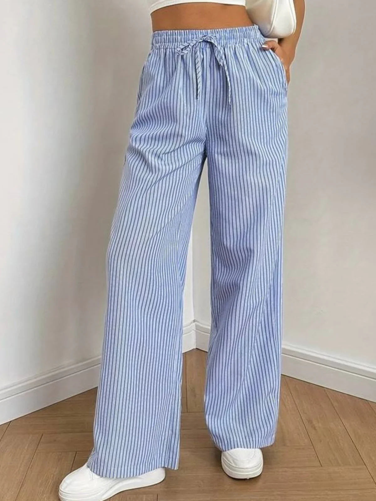 Casual Striped Trousers - LA FEMME WANDERER