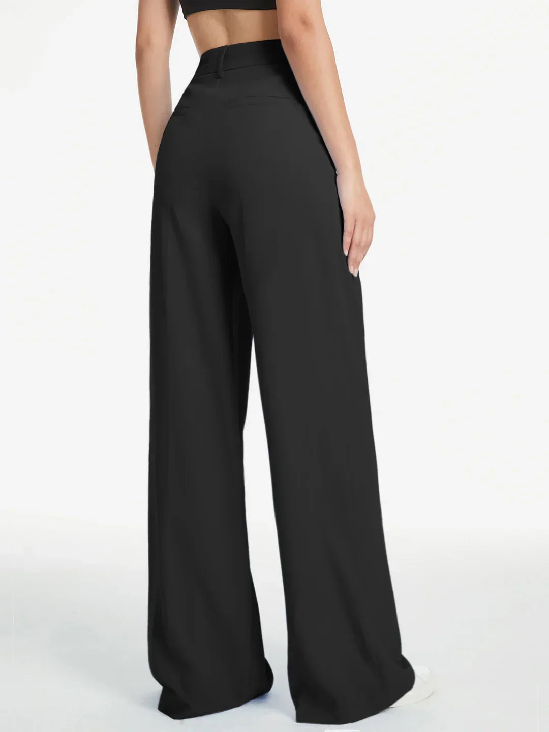 High Waisted Wide Leg Relaxed Fit Trousers - LA FEMME WANDERER