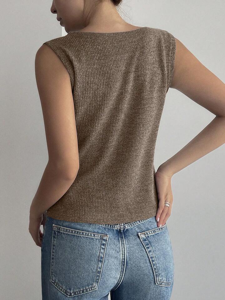 Everyday Chic V-Neck Sleeveless Knit Top