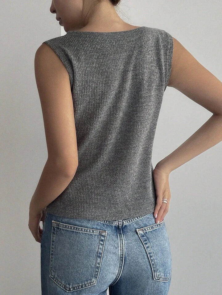 Everyday Chic V-Neck Sleeveless Knit Top