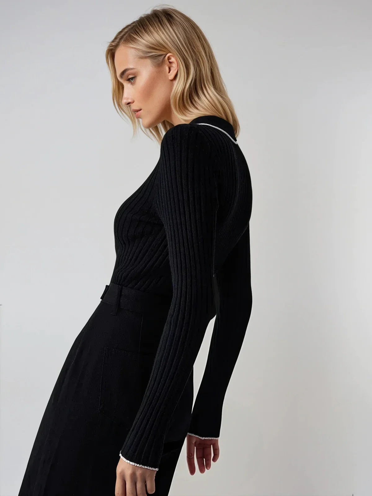 Oldmoney Aesthetics Polo Knit Top - LA FEMME WANDERER