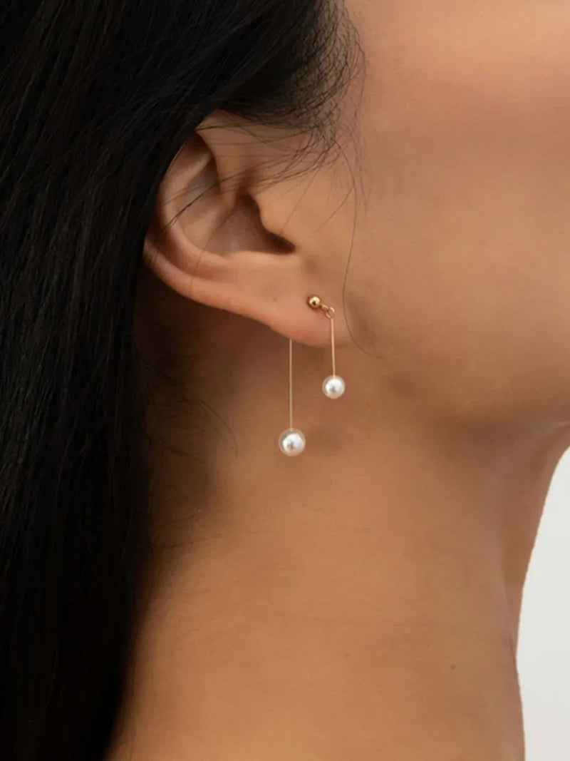 Pendientes románticos de perlas colgantes