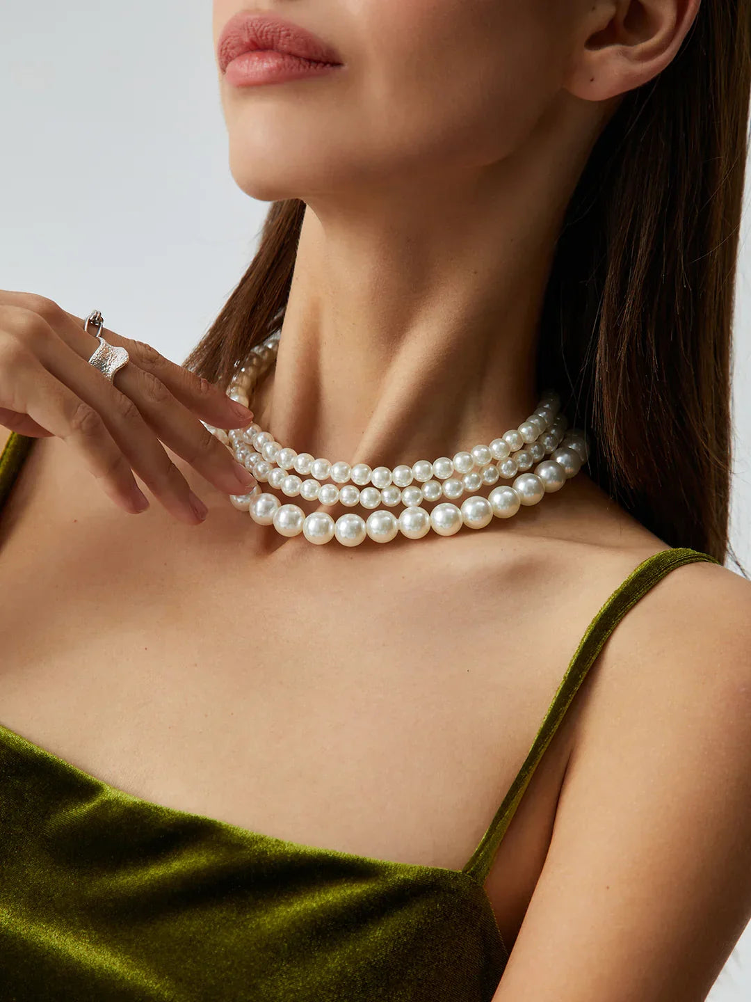 Bohemian Style Triple Layer Pearl Necklace - LA FEMME WANDERER