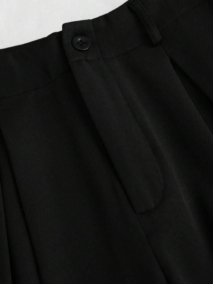 High-Waisted Wide‑Leg Black Trousers - LA FEMME WANDERER