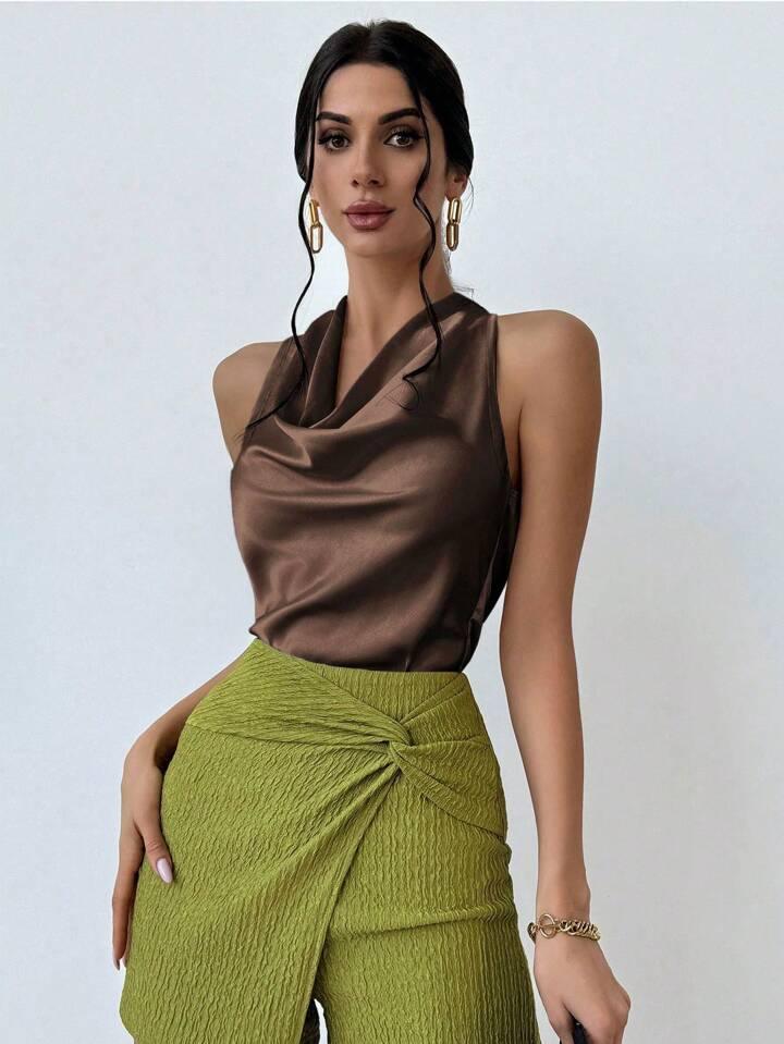 Always Elegant Halter Neck Backless Top - LA FEMME WANDERER