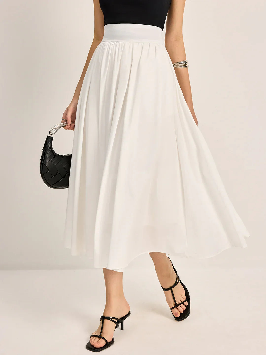 Casual Slim Fit High Waist Pleated Skirt - LA FEMME WANDERER