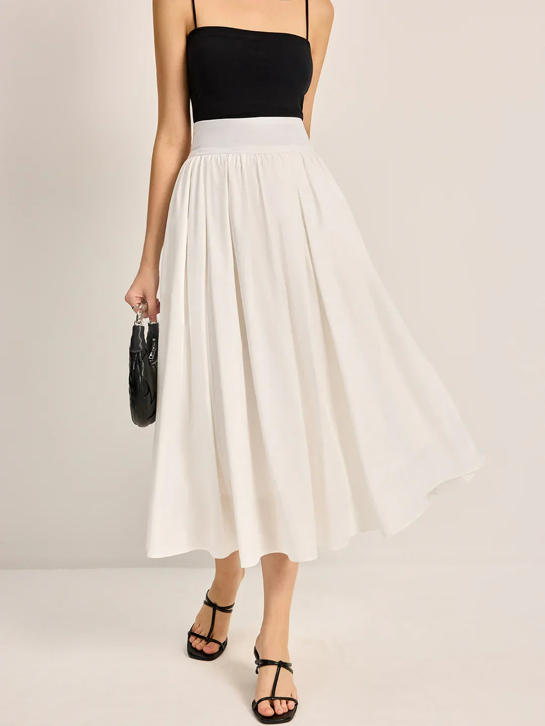 Casual Slim Fit High Waist Pleated Skirt - LA FEMME WANDERER