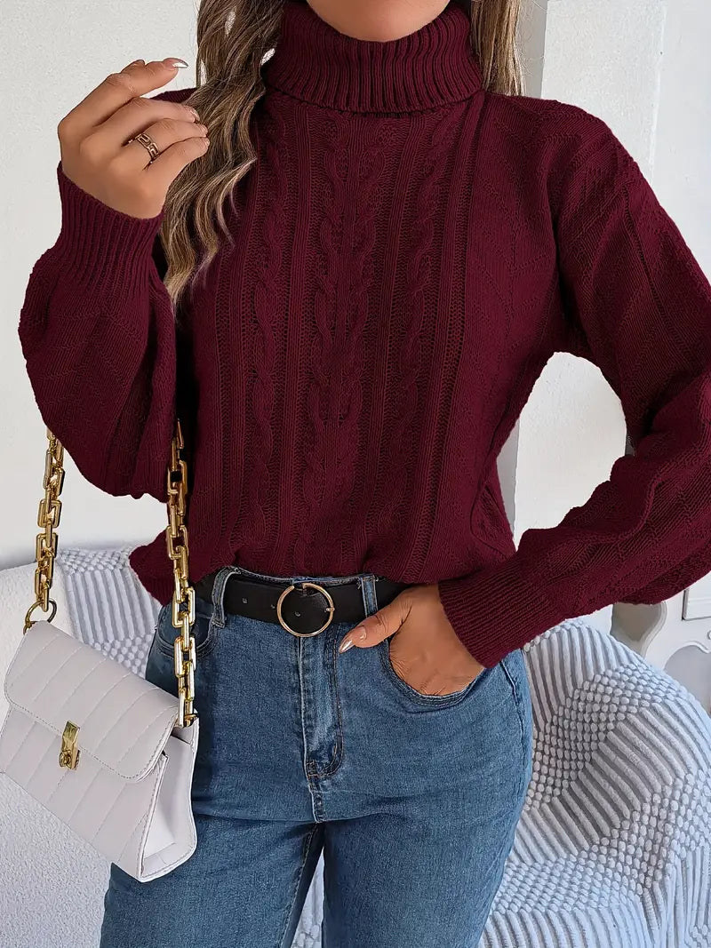 Collar Twist Knitted Pullover Sweater - LA FEMME WANDERER