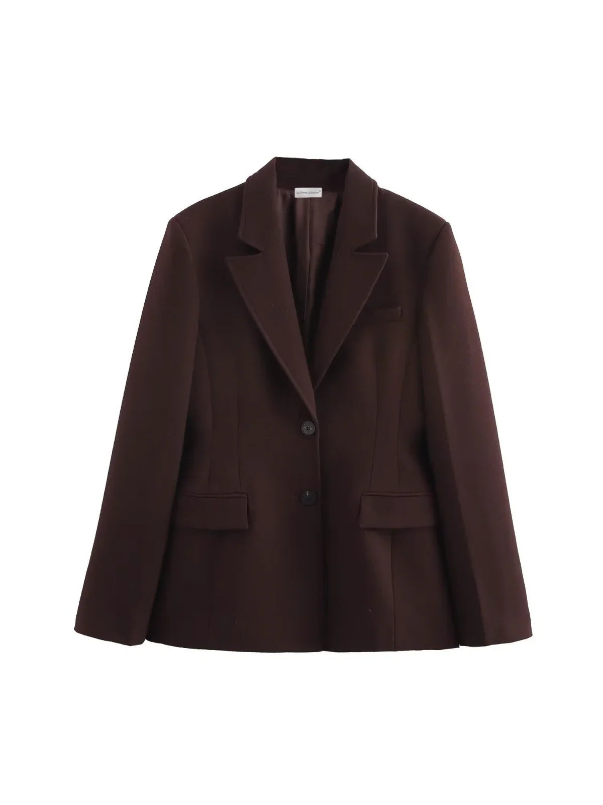 Deep Mocha Tailored Blazer - LA FEMME WANDERER