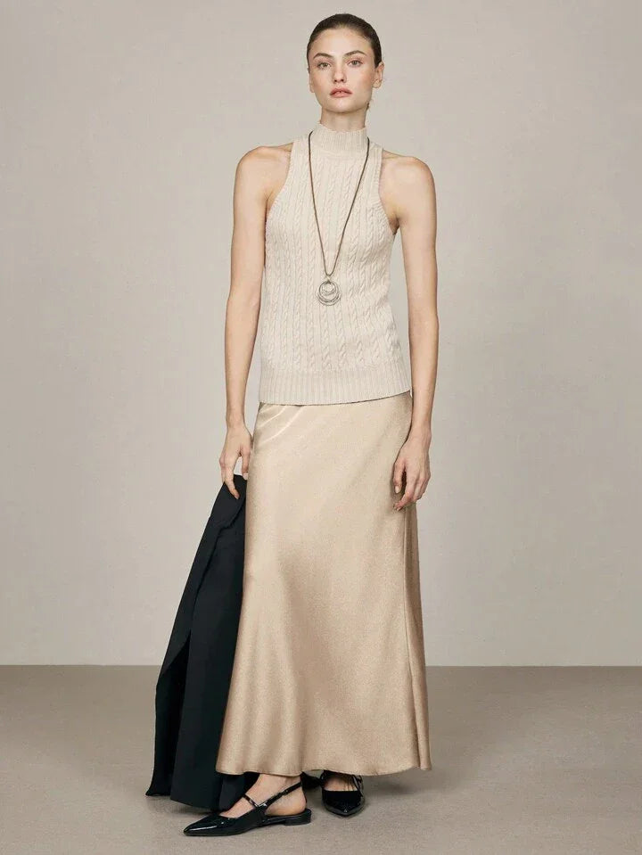 Minimalist Satin Slip Skirt - LA FEMME WANDERER