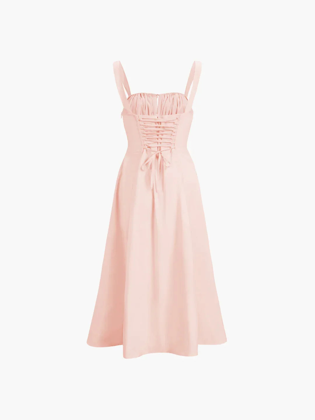 Lace-up Long Sling Midi Dress - LA FEMME WANDERER