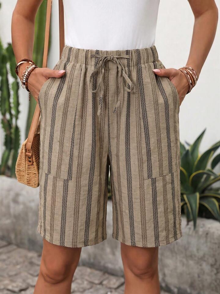 Elastic Waist Striped Shorts – Easy Breezy Warm Weather Favorite