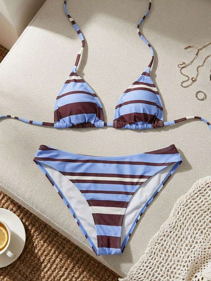 Striped Two Piece Swimsuit – Vacation Ready Beachwear