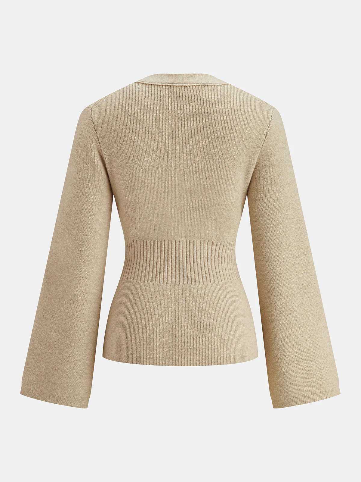 Cárdigan de punto con cuello en V y cintura ceñida, abotonado, ajustado, elegante, informal, de manga larga