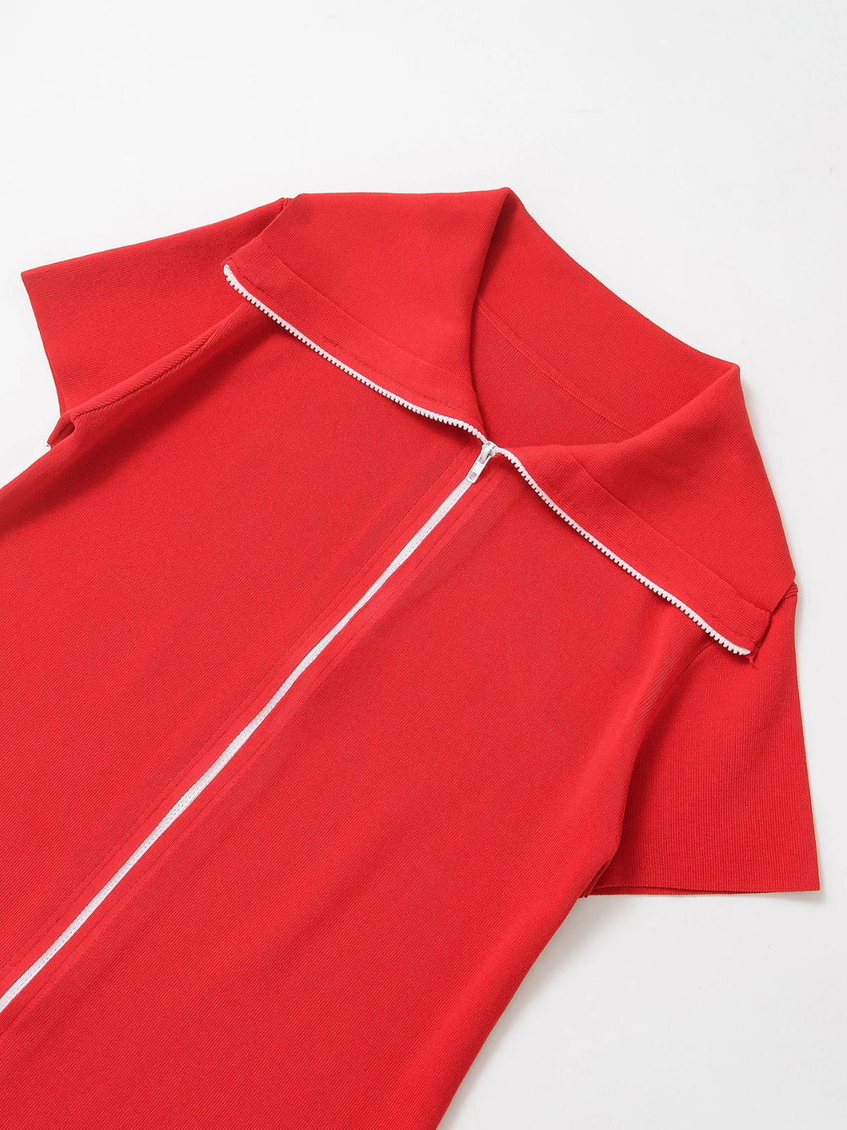 Always Chic Lapel Zip Mini Dress